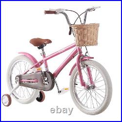 12/14/16inch Kids Bike Children Girl Purple Bicycle Cycling Removable Stabiliser