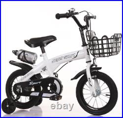 12/14/16inch Kids Bike Children Girl White Bicycle Cycling Removable Stabilisers