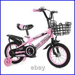 14inch Kids Bike Bicycle Children Boys Cycling Removable Stabilisers Pink h S5U8