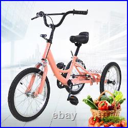 16'' Child Kids Tricycle Three-Wheel Bike Bicycle with Rear Basket, Light Orange