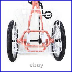 16'' Child Kids Tricycle Three-Wheel Bike Bicycle with Rear Basket, Light Orange