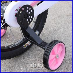 16 Inch Pink Childrens Bicycle Kids Bike Removable Stabilisers Gift for Children