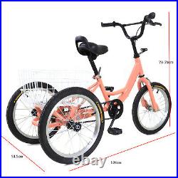 16 Kids Tricycle Single Speed Children Girls Boys 3 Wheel Bike Bicycle withBasket