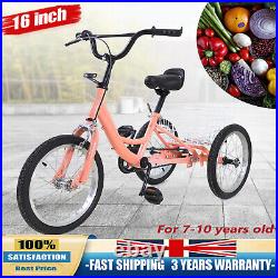 16 inch Kids Bicycle Single Speed Tricycle 3 Wheels Bike with Shopping Basket
