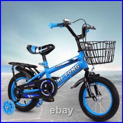 16 inch Kids Bike Bicycle Children Boys Blue Cycling Removable Stabiliser J1E5