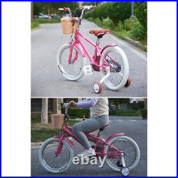 16 inch Kids Bike Children Pink Bicycle Cycling Basket&Stabilisers Girls Gifts