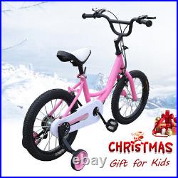 16 inch Kids Bike Pink 4-7 Years Old Girls Boys Bicycle Steel Frame Kids Gift