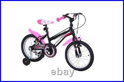 16inc Kids Children Girls Boys Pink Blue Neon Bike With Removable Stabilisers