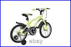 16inc Kids Children Girls Boys Pink Blue Neon Bike With Removable Stabilisers