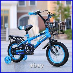 16inch Kids Bike Bicycle Children Boys Blue Cycling Removable Stabilisers k S2V5