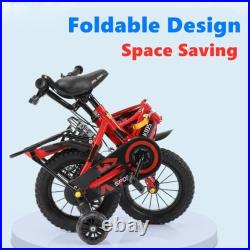 16inch Kids Foldable Bike Children Girls Bicycle Cycling Removable Stabilisers