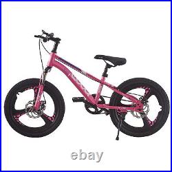 20 Inch Bike Kids Boys Girls Front Suspension Mountain Bike Bicycle Pink Blue