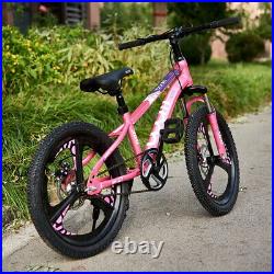 20 inch Kids Bike Children Girls Pink Bicycle Cycling Front Suspension Xmas Gift