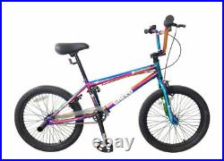 BMX Bicycle Bike DRB Creed Kid 20 Wheel Single Speed 25-9t Neo Chrome Jet Fuel