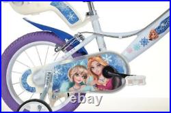 Dino Snow Queen Kids Bike 16 Wheel Cycling Bicycle Single Speed White Blue