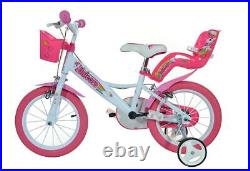 Dino Unicorn 14 Kids Single Speed Bike Girls Bicycle Pink w Stabilisers 144R-UN