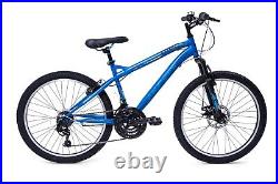 Huffy Extent 24 inch Bike Blue Boys Mountainbike Kids 8+ with Shimano 18 Speed