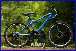 Huffy Extent 24 inch Bike Blue Boys Mountainbike Kids 8+ with Shimano 18 Speed