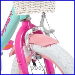 JOYSTAR Unicorn Series Children's Bike With Stabilizers Doll Seat Basket Pink