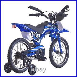 Kids Bike 16/18 inch Moto Style Boys Girls Bicycle Cycling Removable Stabilisers