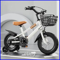 Kids Bike Bicycle Ages 3-6 Years with Training Wheels Basket Kids Bicycle a I7Q0