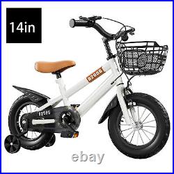 Kids Bike Bicycle Ages 3-6 Years with Training Wheels Basket Kids Bicycle s R9V7