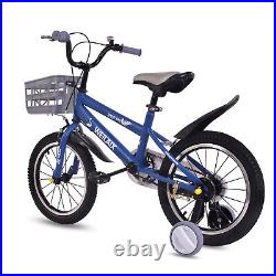 Kids Bike Children 12 16 inch Wheels Blue Bicycle Cycling Stabiliser Boys Gifts