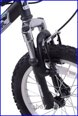 Kids Boys Bike Rock Face 16 Wheel Dual Full Suspension Mountain Bike Black 5+