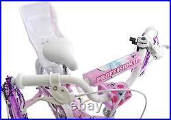 Kids Girls Bike Izzie 14 Wheel BMX Bicycle & Stabilisers Barbie Pink Age 4+