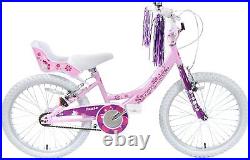 Kids Girls Bike Izzie 18 Wheel BMX Bicycle Single Speed Pink White Age 6+