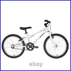 Kids Hybrid Bike Bicycle BTWIN 20 Inch Single Speed Two V-Brakes Cycling White
