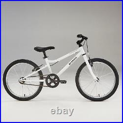 Kids Hybrid Bike Bicycle BTWIN 20 Inch Single Speed Two V-Brakes Cycling White
