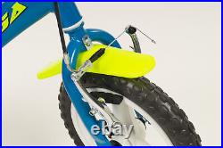 Kids Lightning Bike Blue Yellow 12 Childrens Boys Bicycle with Fixed Stabiliser