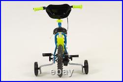 Kids Lightning Bike Blue Yellow 12 Childrens Boys Bicycle with Fixed Stabiliser