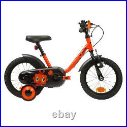Kids Unisex Bike Small Bicycle Btwin Robot 500 14 3-5 Years Old Orange
