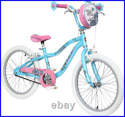Mist Kids Bike, Blue/Pink Flower Design, 20 Inch Bicycle Wheels, Girls or Boys A