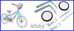 Mist Kids Bike, Blue/Pink Flower Design, 20 Inch Bicycle Wheels, Girls or Boys A