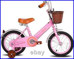 Retro Kids Bike Girls Boys Ages 3-7 Years 14 16 Inch Kids Bicycles Basket STITCH